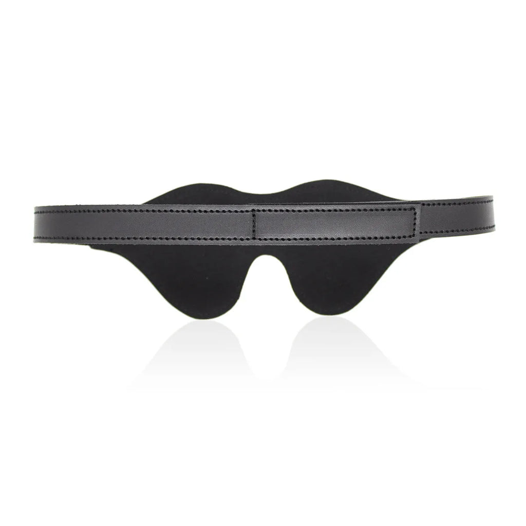 Women's three-dimensional leather eye mask with Velcro fastening and metal fittings in multiple colours