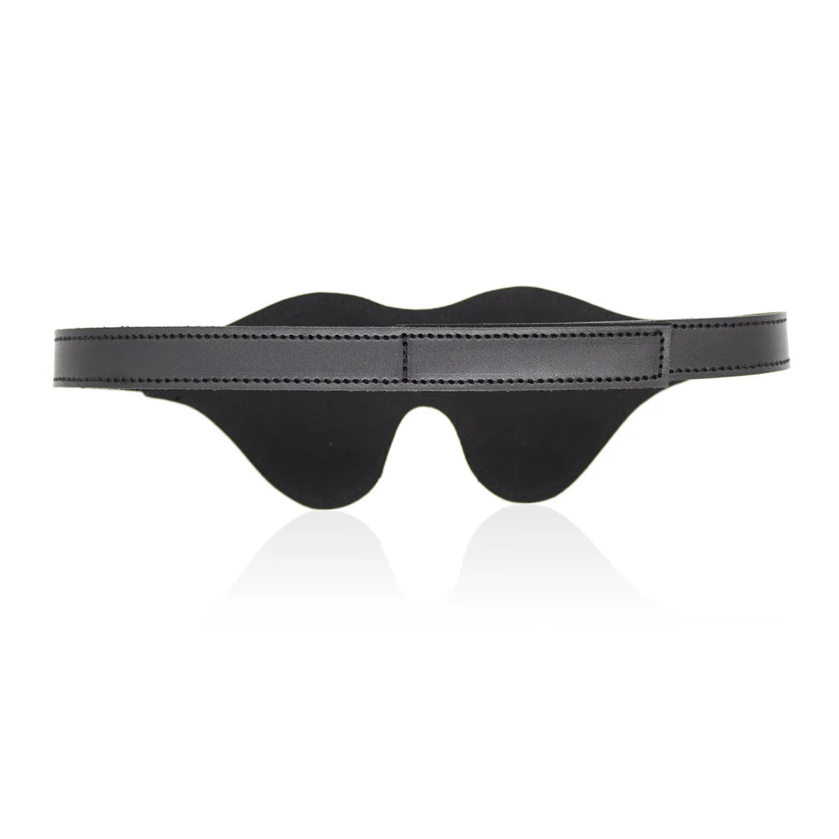 Women's three-dimensional leather eye mask with Velcro fastening and metal fittings in multiple colours