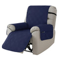 Quilted burgundy waterproof cover fitted on a Chivas massage chair sofa cushion.