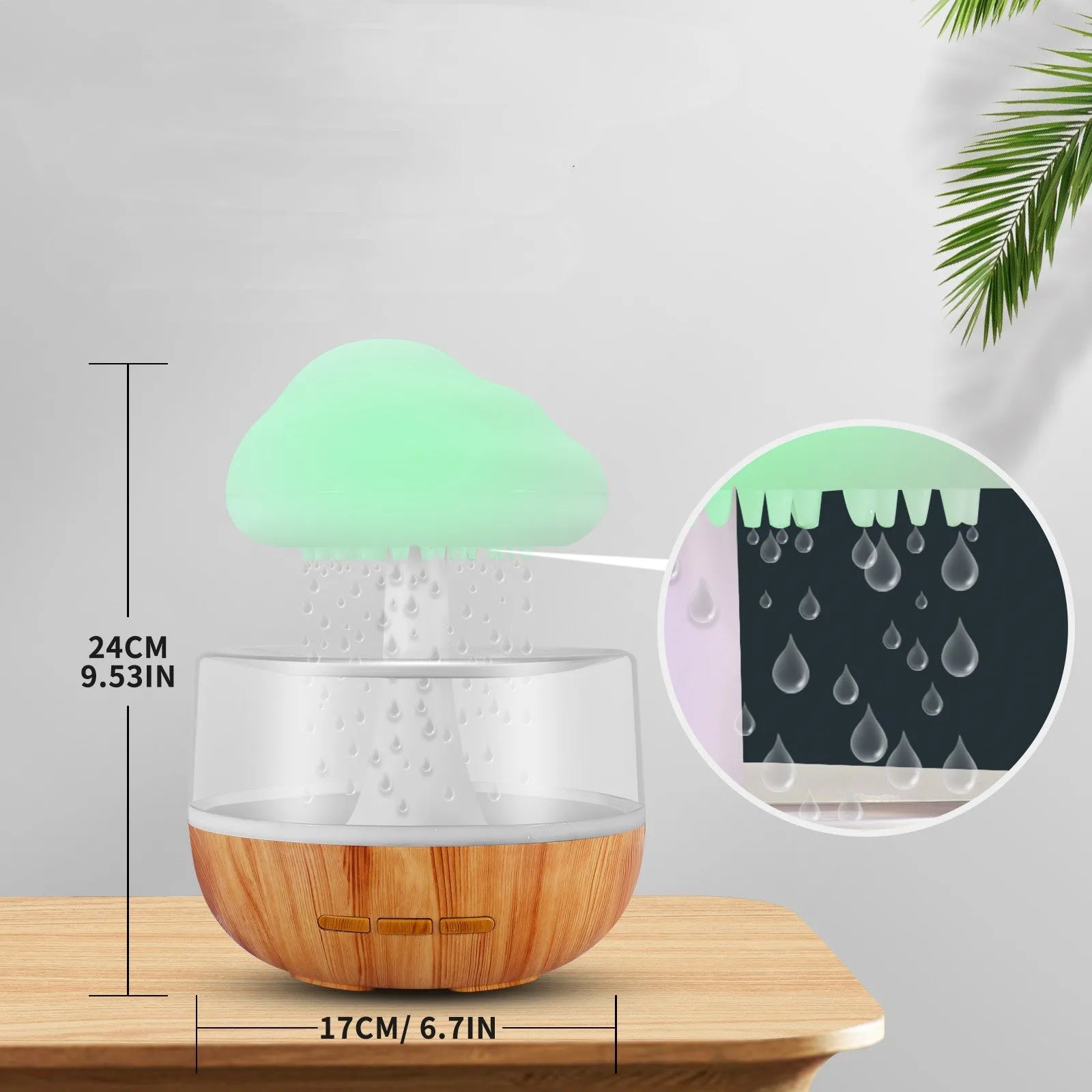 White USB humidifier with aromatherapy diffuser and colour-changing night light on desk