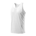 Men's solid colour sleeveless sports vest in quick-dry polyester fabric