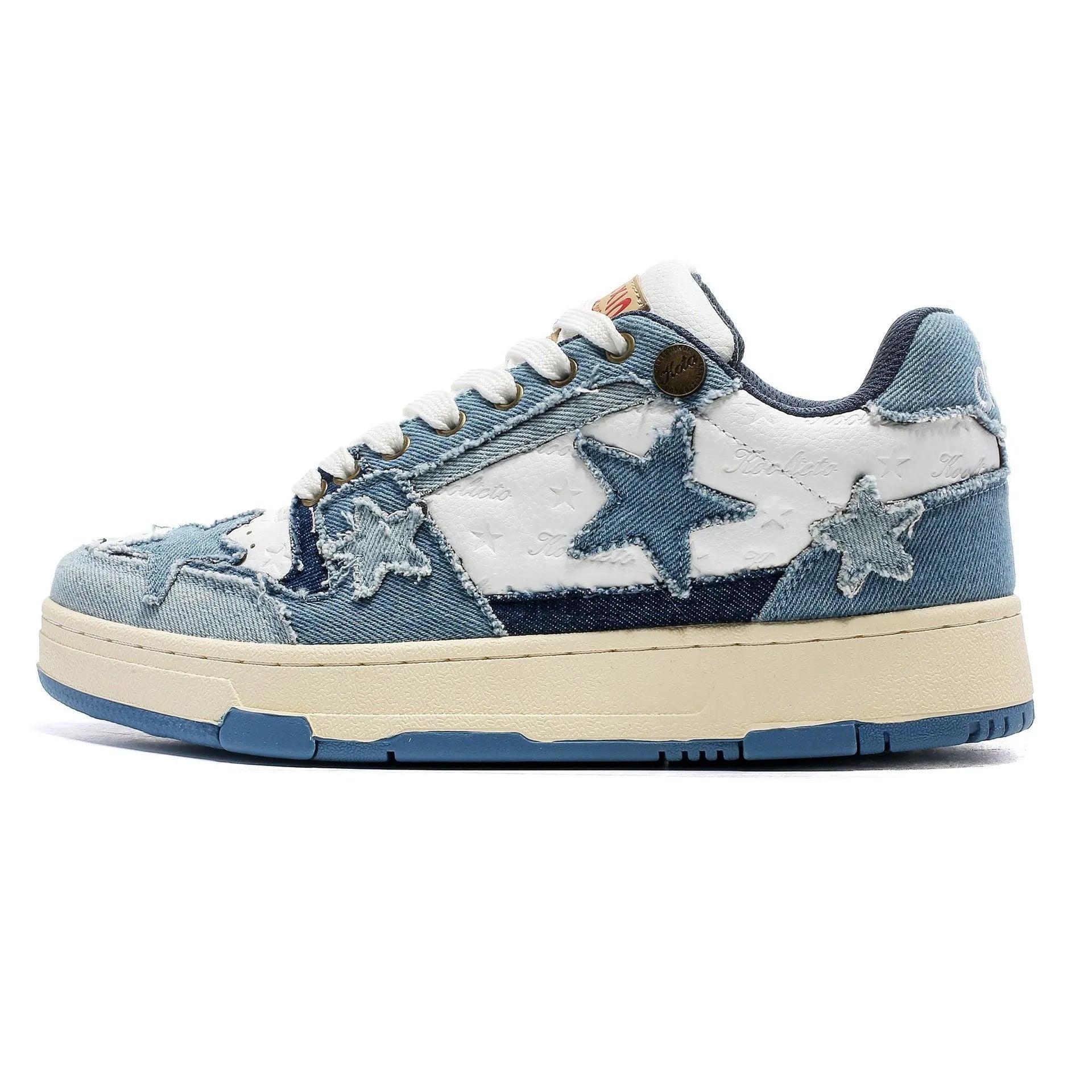 West Lake dragon well tea coloured leather platform running shoes with round toe and English muffin heel