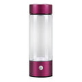 Electric hydrogen water generator bottle in borosilicate glass with portable rechargeable design