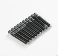 Ten steel ink sac replacements for fountain pen repair on a white background.