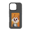 Silicone phone case with four-colour e-ink screen for iPhone 13-16 series, available in black