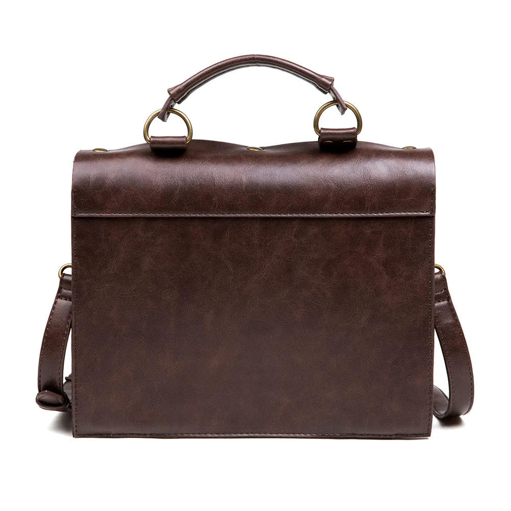 Bronze steampunk industrial retro style shoulder bag with pillow shape and metal hardware