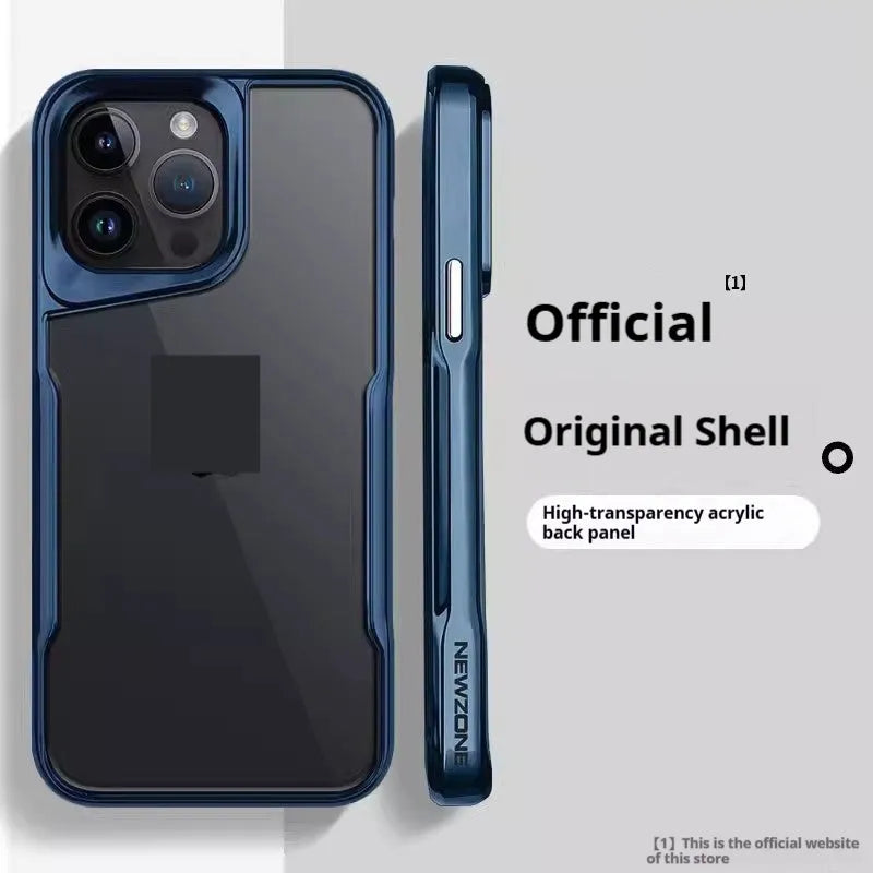 Armor Small Waist drop-resistant phone case for Apple iPhone, titanium black, electroplated finish, all-inclusive PC cover