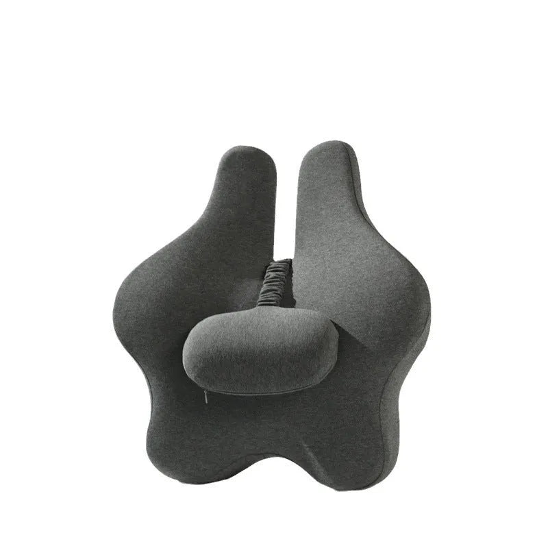 Adjustable memory foam car lumbar support cushion in solid colour.