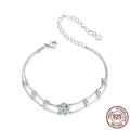 S925 silver diamond bracelet simple classic design geometric round shape electroplated finish
