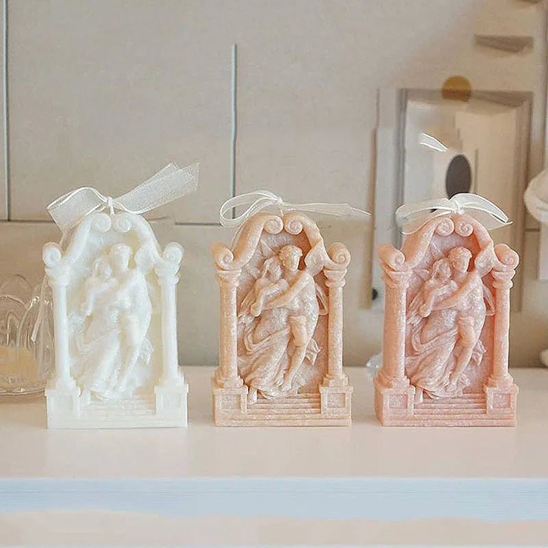 Flexible silicone mould for creating detailed couple angel figures for baking and crafts