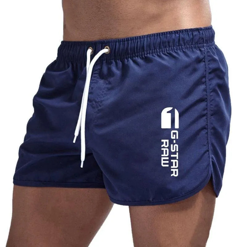 Men's polyester beach shorts with elastic waistband in multiple colour options