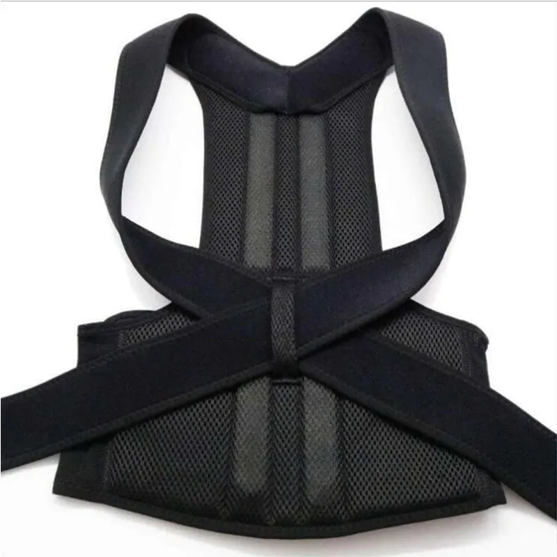 Adjustable spandex Lycra back fixation belt for posture correction in red, blue, and black, sizes S to 5XL