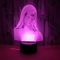 3D LED night light with laser-engraved acrylic plate showing dual ring pattern, ABS base with touch controls