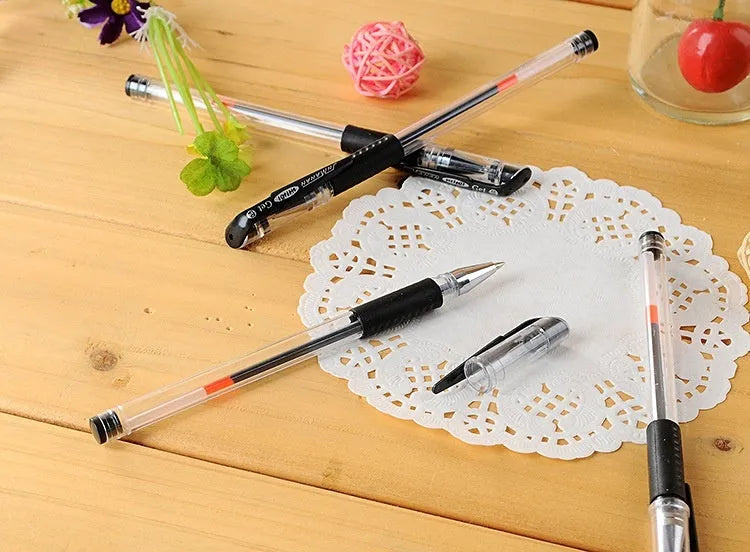 0.5 carbon refill gel pen black ink plastic barrel 14.5cm length