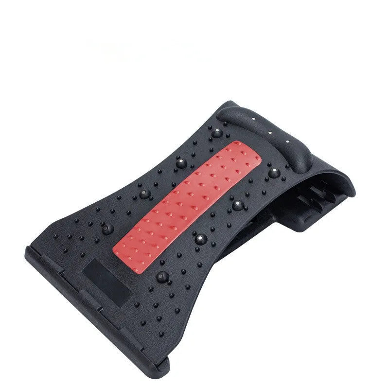 Arc-shaped acupuncture and magnetic therapy cervical spine stretcher model 628 in blue black NBR material on a flat surface