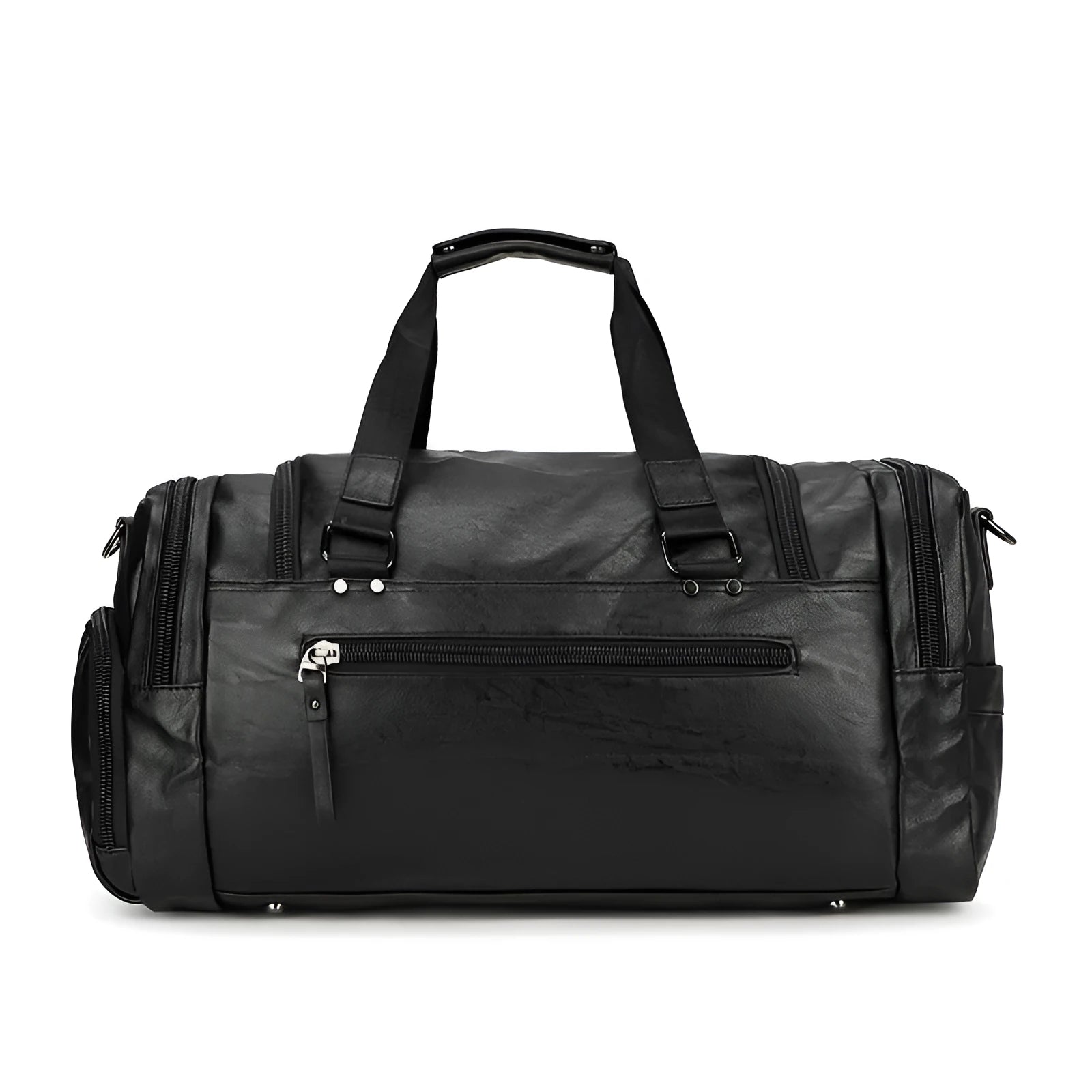 Black large capacity travel shoe bag with dimensions 52cm by 19cm by 27cm