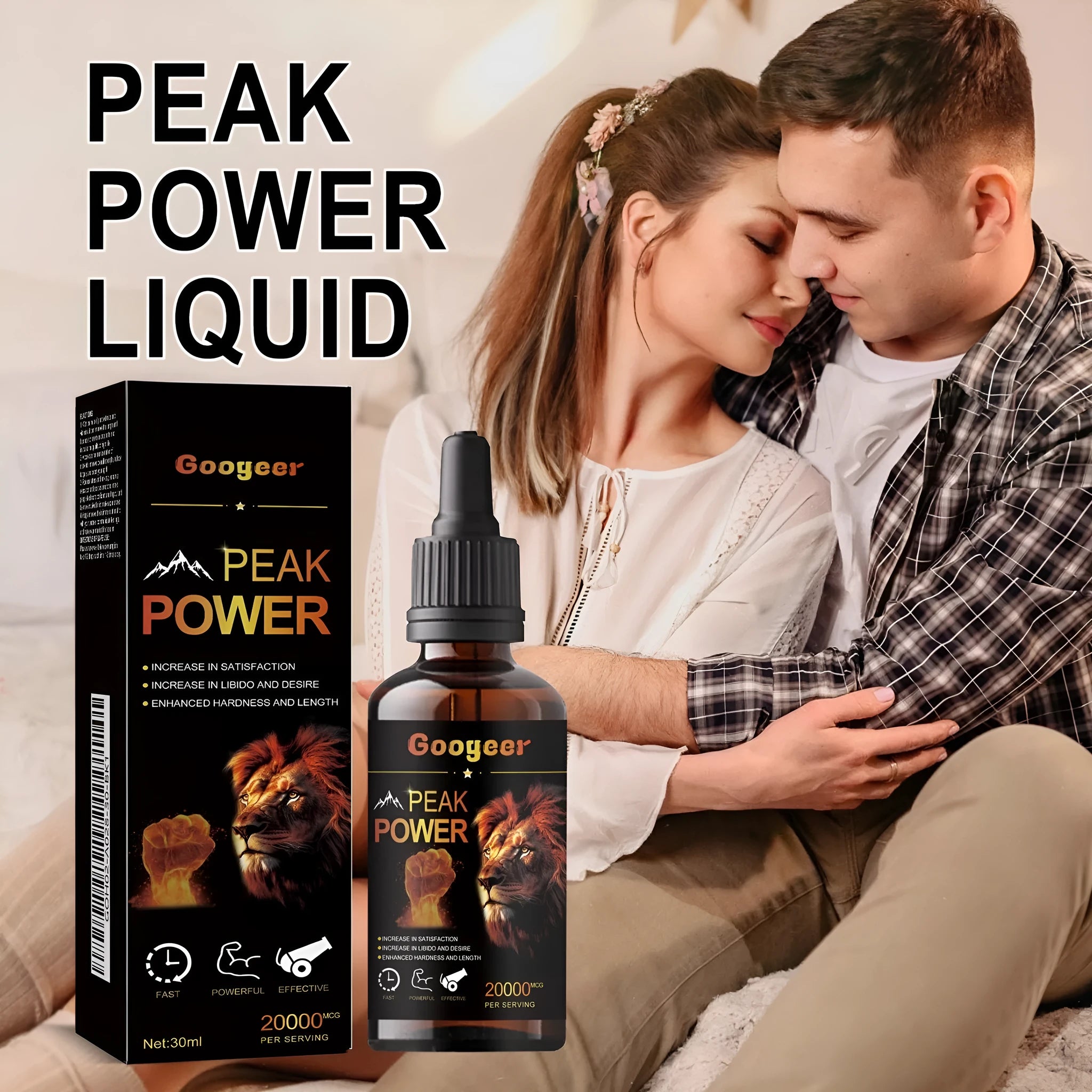 Googeer Peak Power Liquid Energy Supplement 30ml bottle for adult nutritional support
