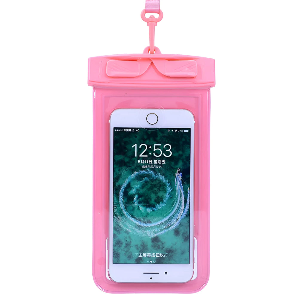 PVC waterproof mobile phone bag in multiple colours for diving and beach activities