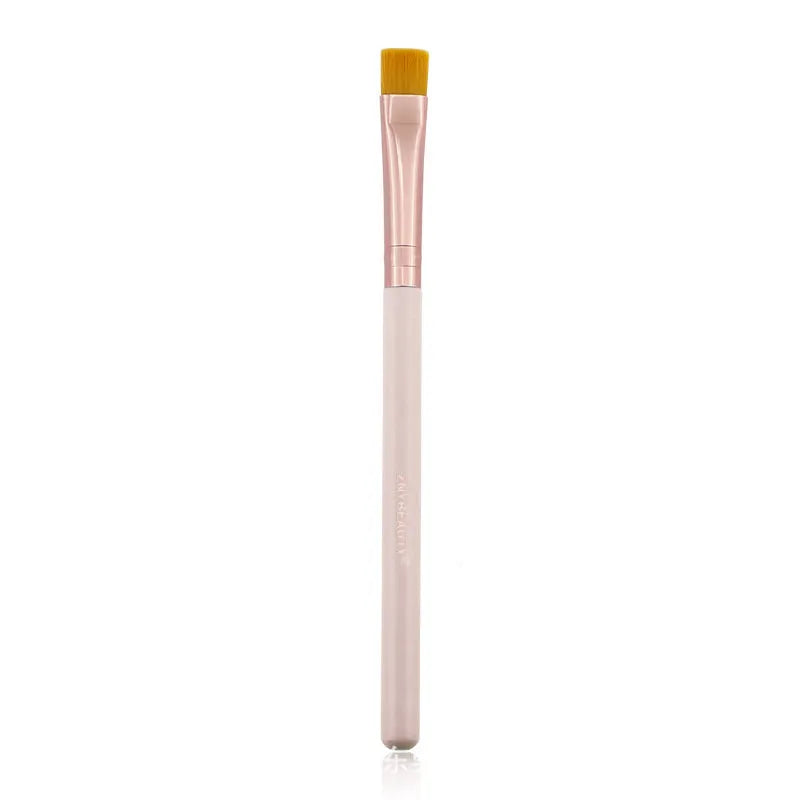 26 pink makeup brushes with wooden handles in PU storage bag