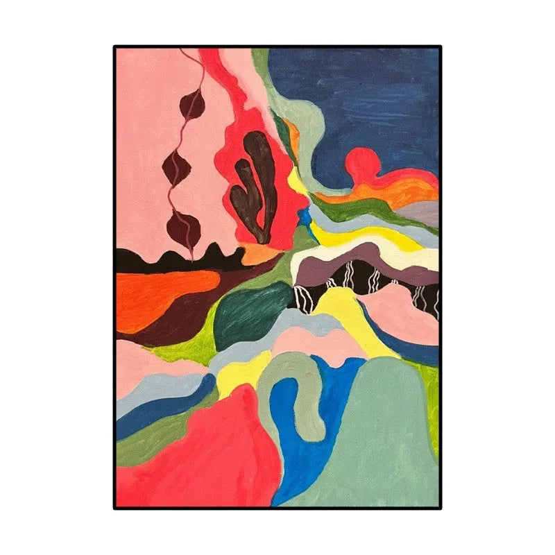 Handmade abstract oil painting on canvas, rolled and frameless, for living room or bedroom wall decor