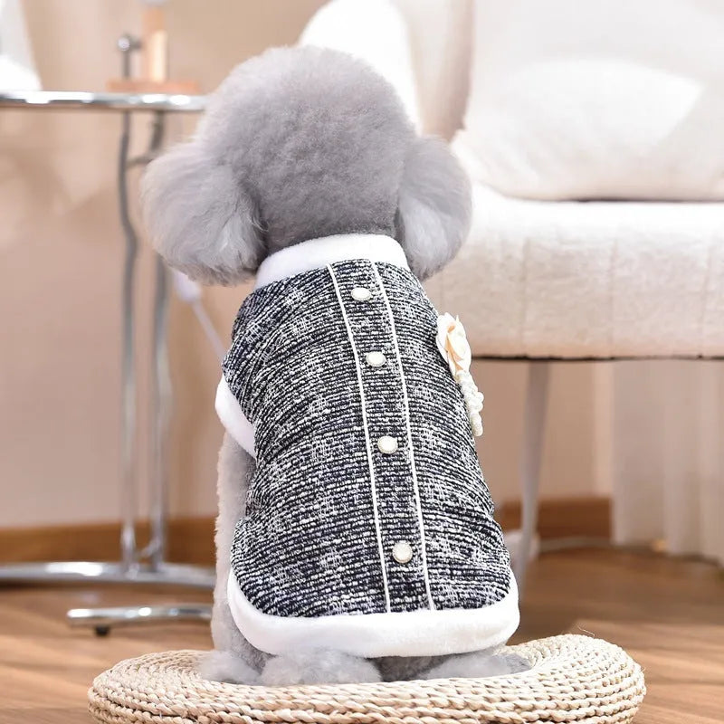 PU material clothes cat sausage jacket for small and medium pets in black or purple colour