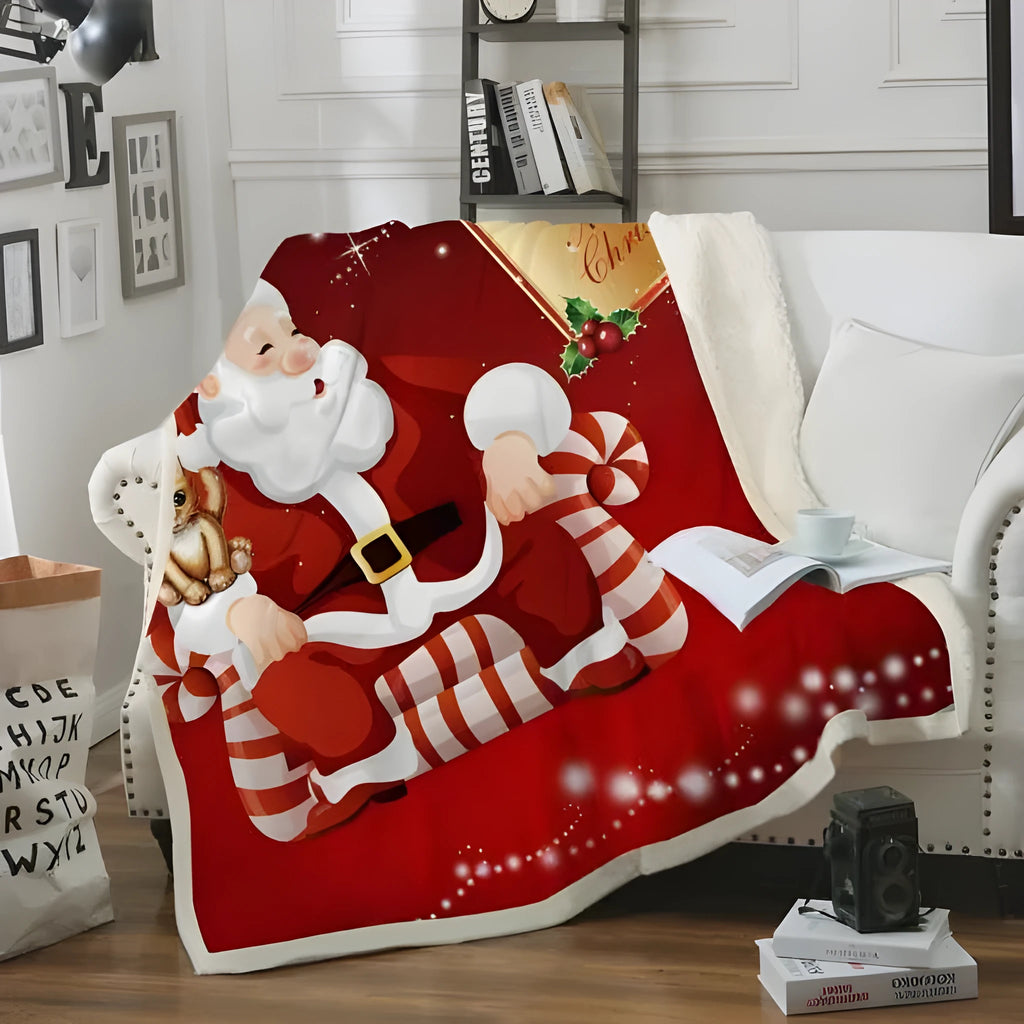 Christmas Autumn Winter Warm Sofa Blanket Flannel Coral Fleece HD Printing Modern Minimalist Style 150x100cm 150x130cm Polyester Fibre Throw Decorative Home Tapestry