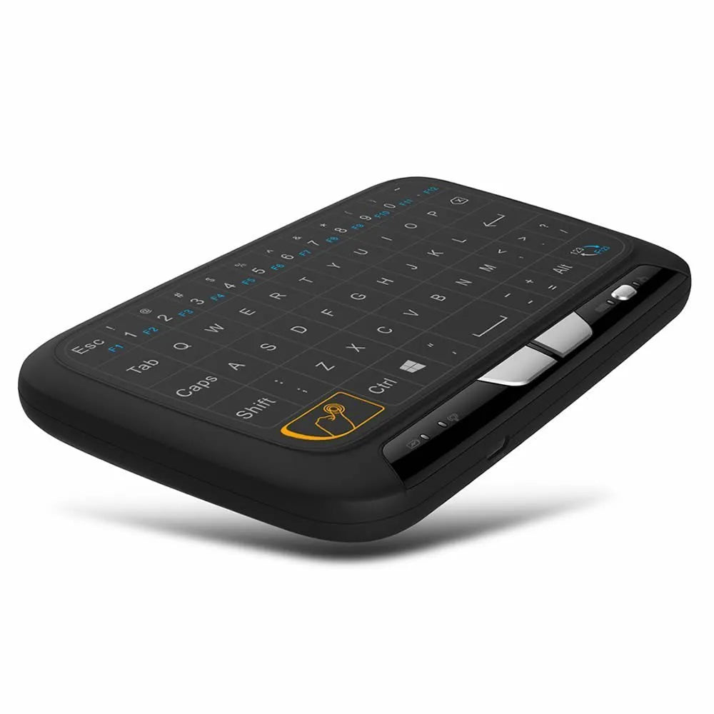 Mini H18 wireless keyboard with touchpad and 2.4GHz USB dongle in black