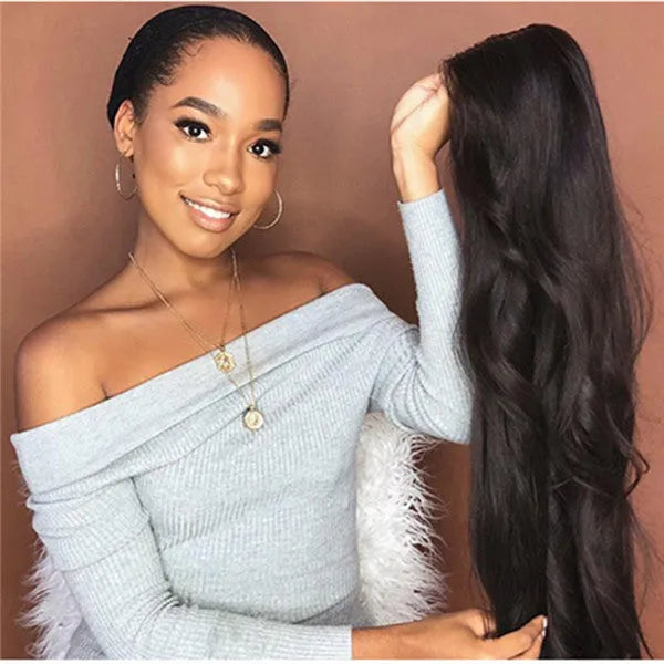 Black explosive wig with realistic long curls and oblique bangs, 65cm length, made from high temperature matt chemical fibre