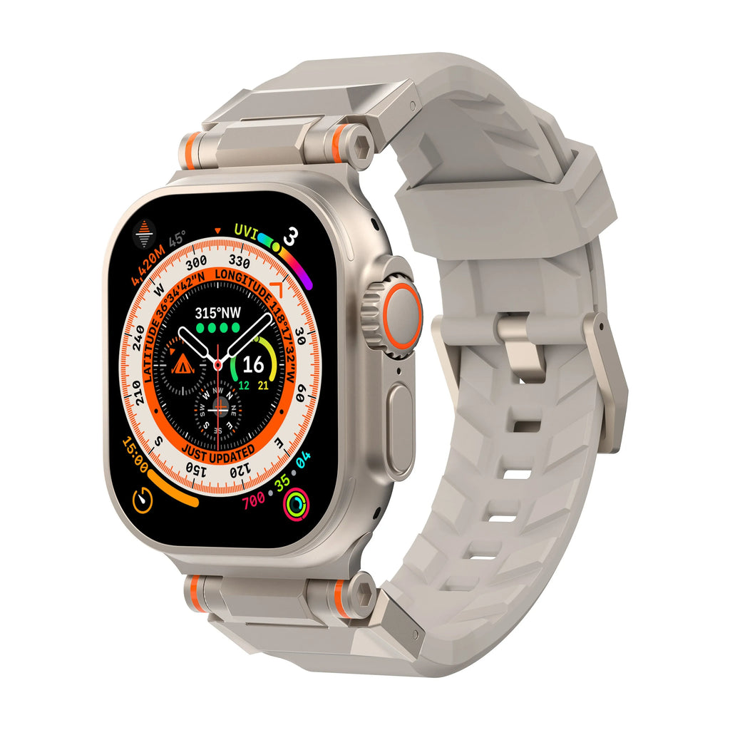 Sports Silicone Ultra Stainless Steel Strap for Apple Watch 49mm 45mm 44mm 42mm in five colours