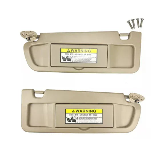 Beige PVC car sun visor pair, left and right set, part 83280-SNA-A01ZA for special vehicle models