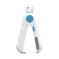 Blue cat and dog nail clippers with LED light, stainless steel blade, 14.5 cm x 4 cm
