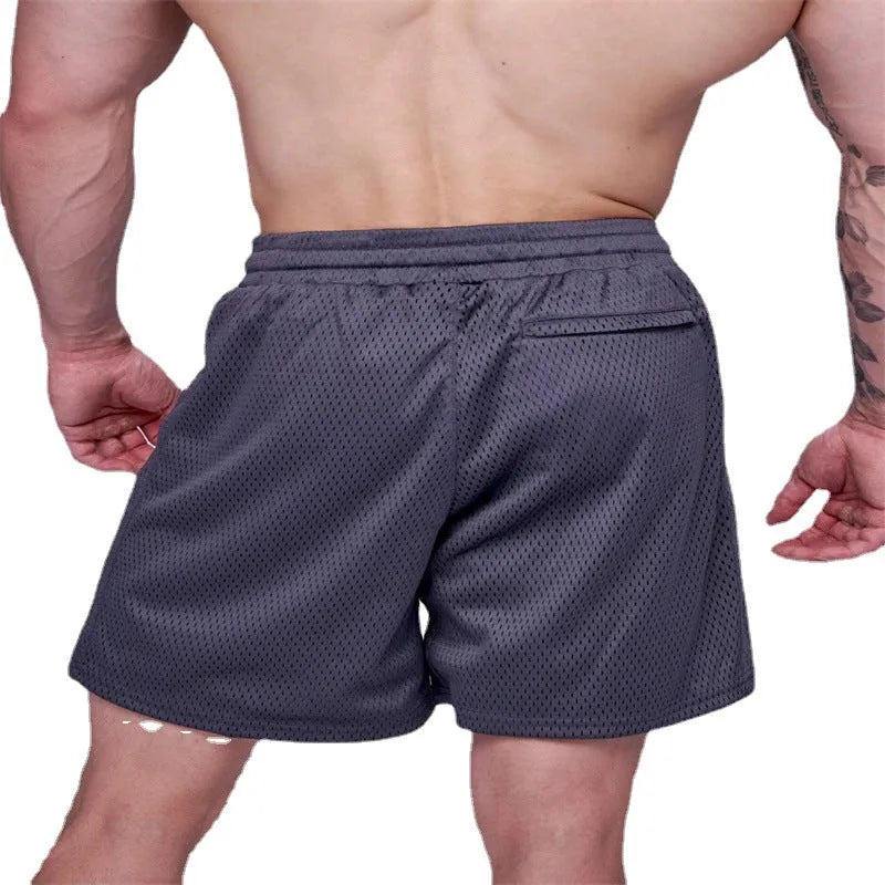 Men's mesh sports shorts with padding, mid waist, available in black, dark grey, light blue, dark blue, sizes M-XXXL