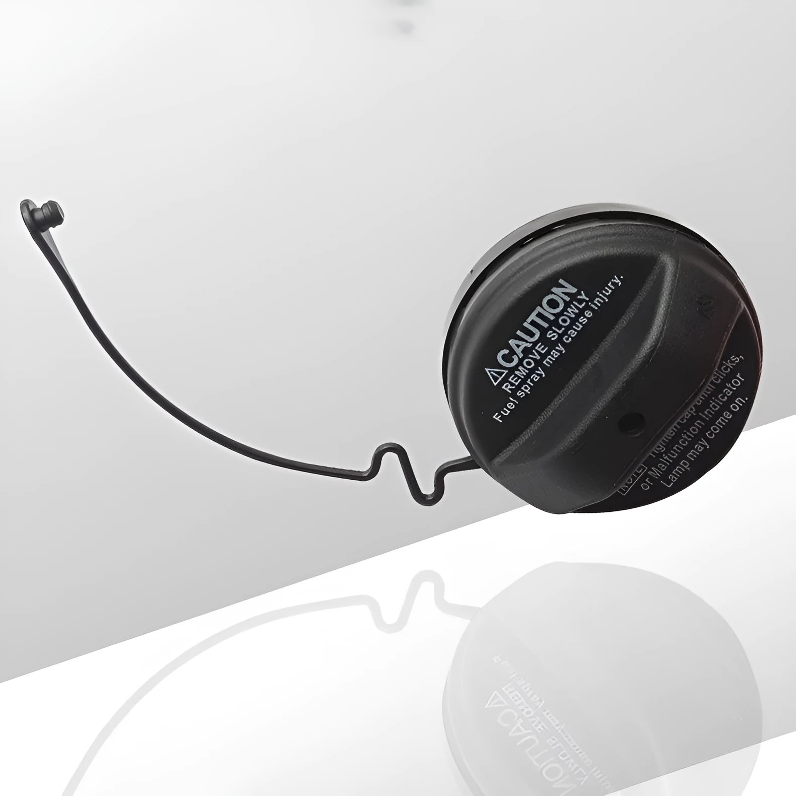 Toyota snap-in type fuel tank cap replacement auto part on white background