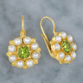 Retro golden flower earrings with electroplated finish and alloy construction