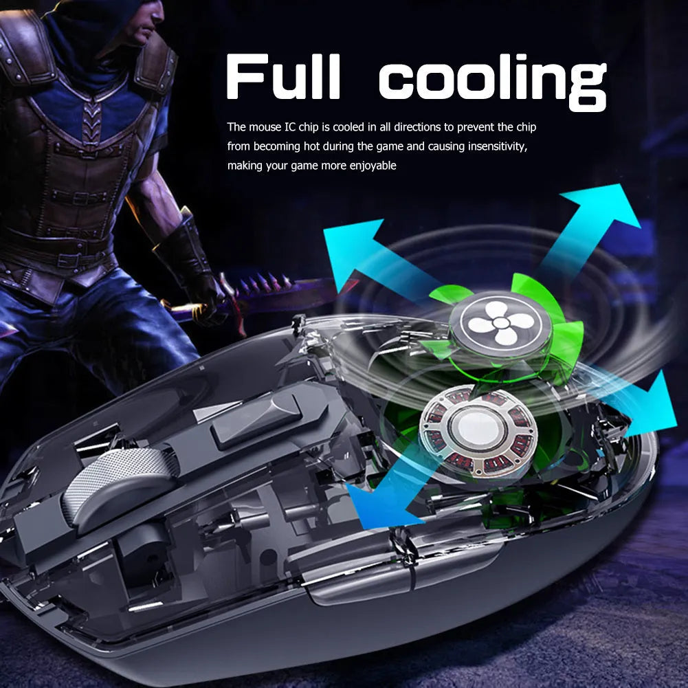 Wired gaming mouse with cooling holes, braided USB cable, 6 keys, DPI button, black colour