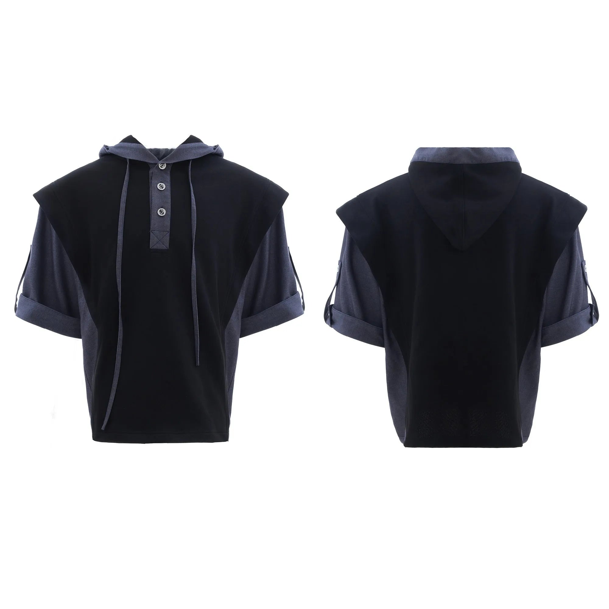 Heavy industry sports leisure suit set showing hooded polyester sweatshirt with three-dimensional stitching and matching trousers