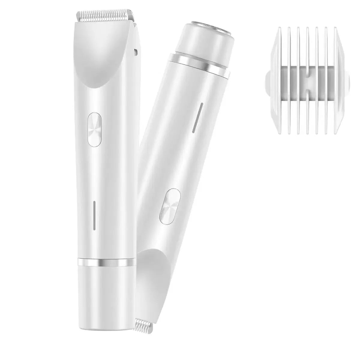 Pink women's electric hair remover with double head design for body grooming