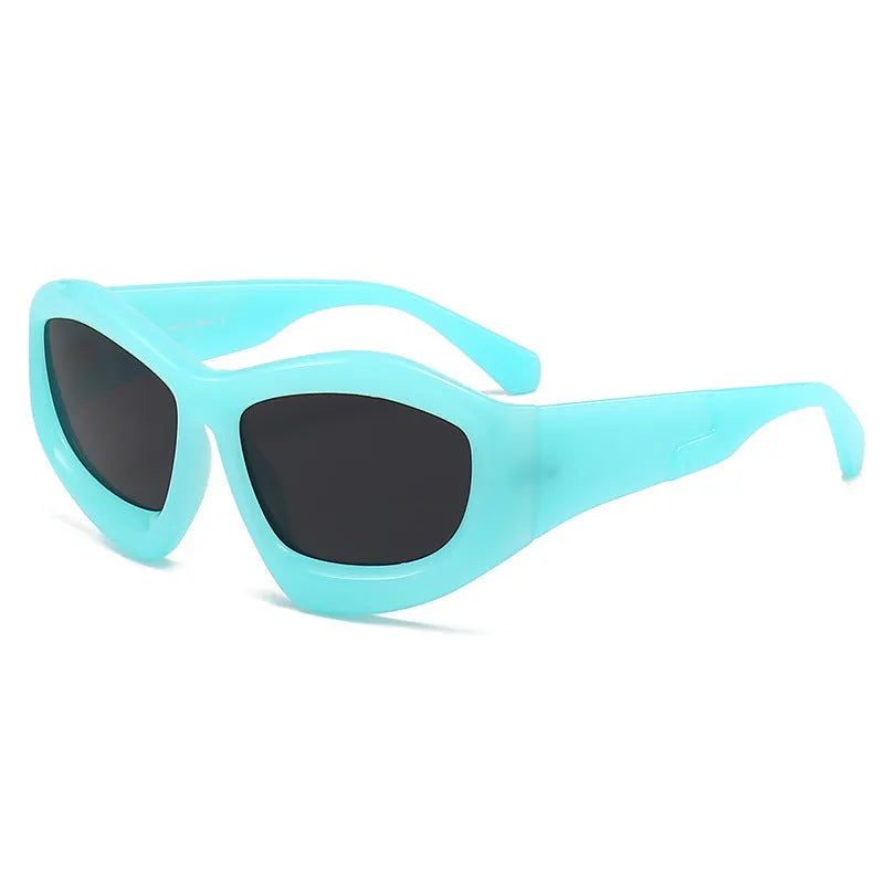 Concave shape sunglasses with bubble lens element in multiple colour options for outdoor sun protection