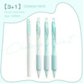 Four double headed fluorescent pens with 0.5mm tips for calligraphy practice.