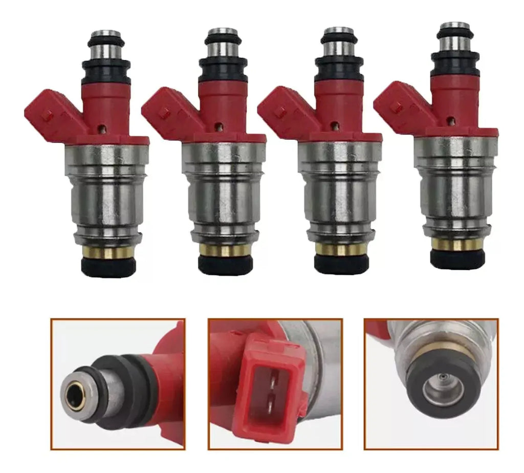 Red fuel injector set 4PCS for Nissan D21 Touareg Y61 part number 1660086G00