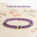 Purple lotus Chinese retro style bracelet for women with mixed material construction