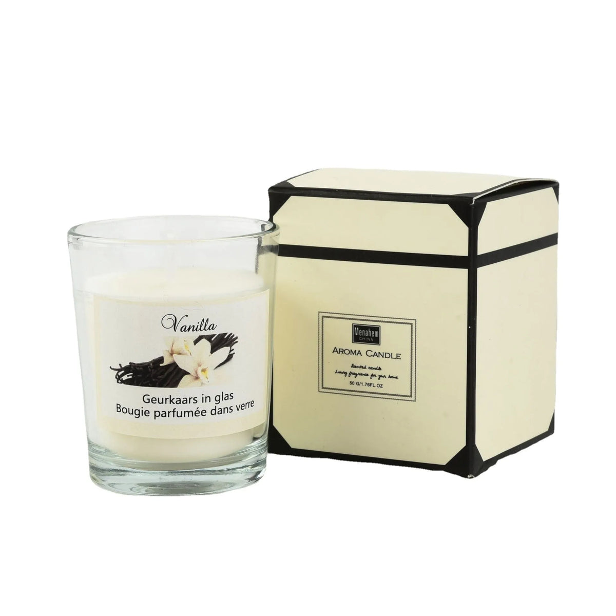 Handmade plant wax soy wax aromatherapy candle in a 5x6cm glass cup, boxed in pink or white