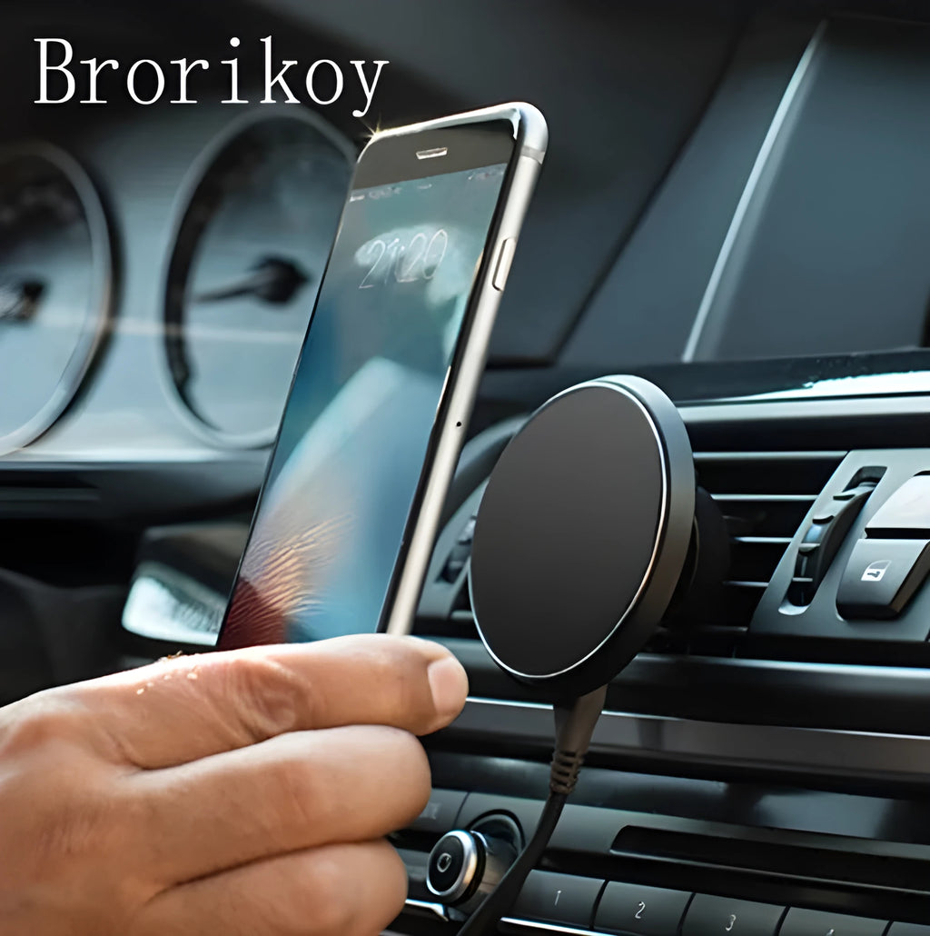 Qi wireless car charger magnetic stand holder with air vent clip for iPhone and Android phones