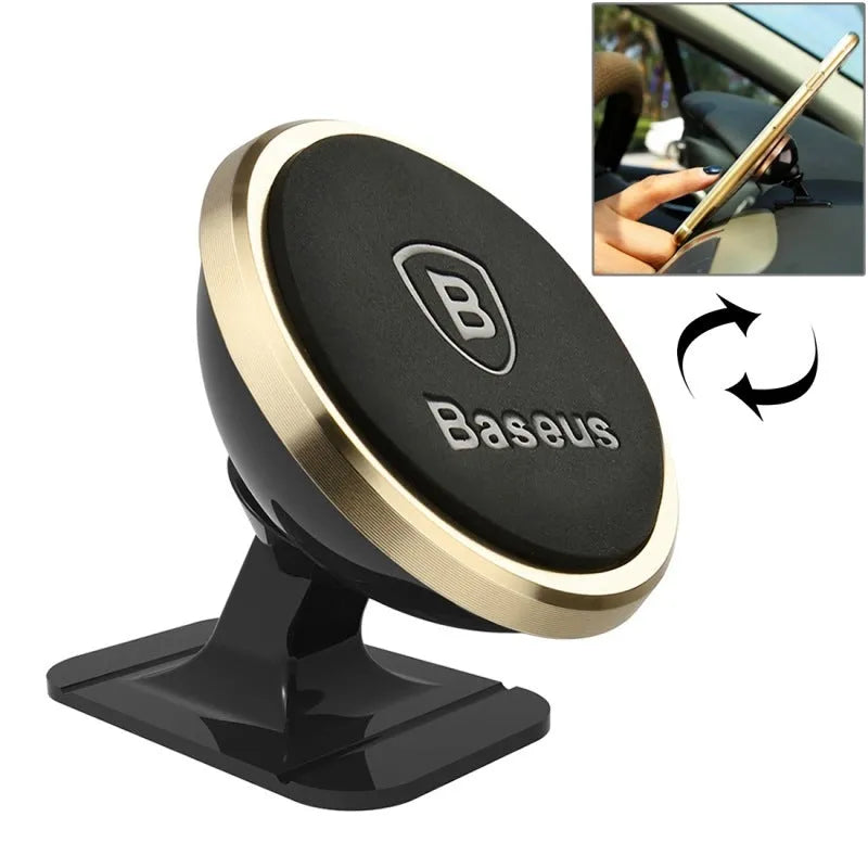 Baseus magnetic car phone holder with 360-degree rotation in aluminium alloy