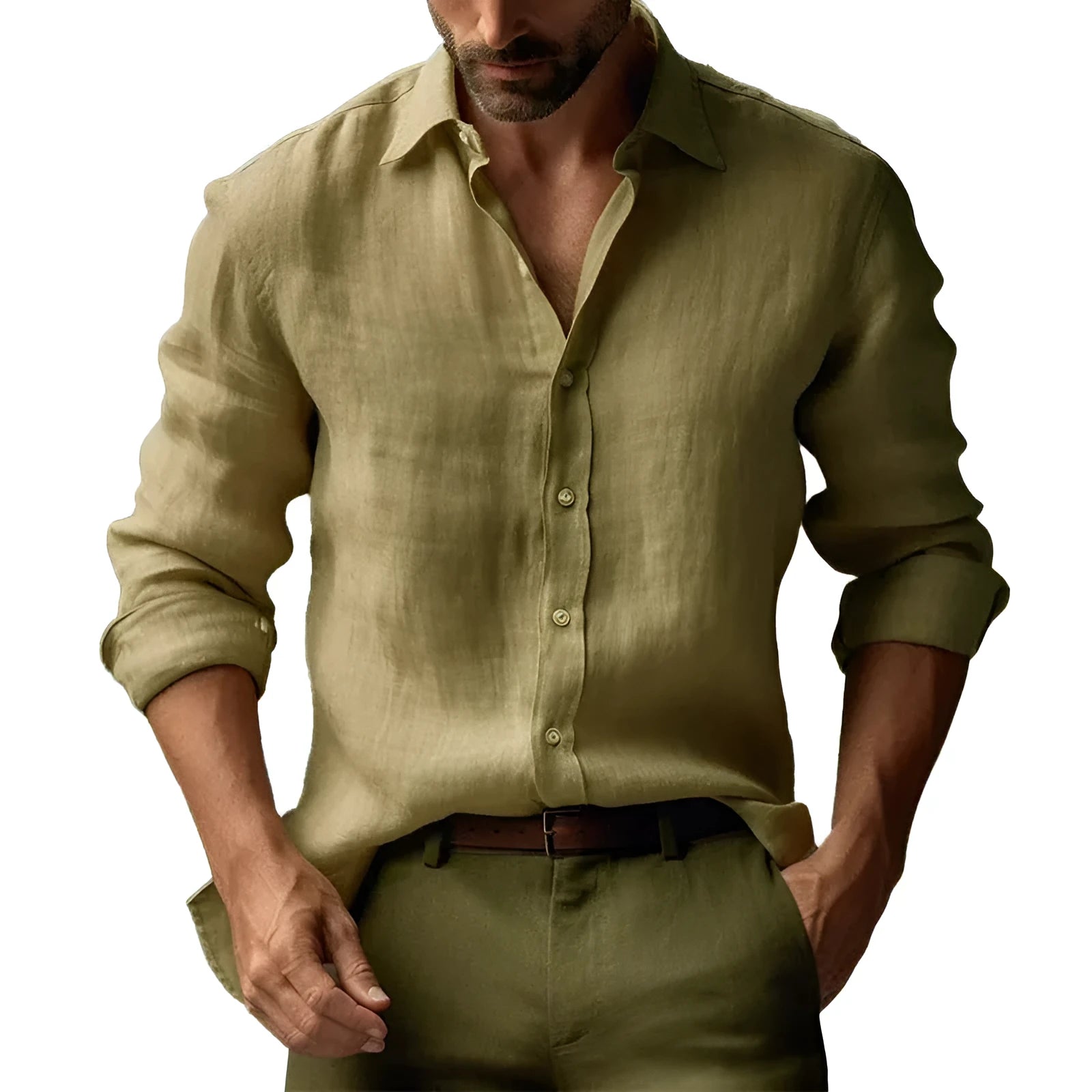 Men's floral pattern digital print cardigan shirt in polyester blend fabric.