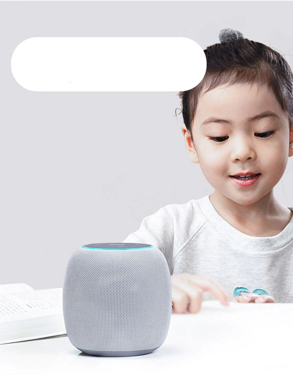 Compact AI smart speaker with voice control and Bluetooth connectivity