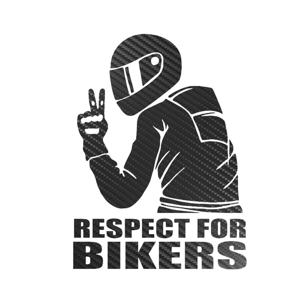 15x11cm biker automobile sticker in reflective silver on motorcycle fairing