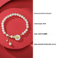 Osmanthus style bracelet with 6mm natural Hetian jade bead and S925 sterling silver buckle
