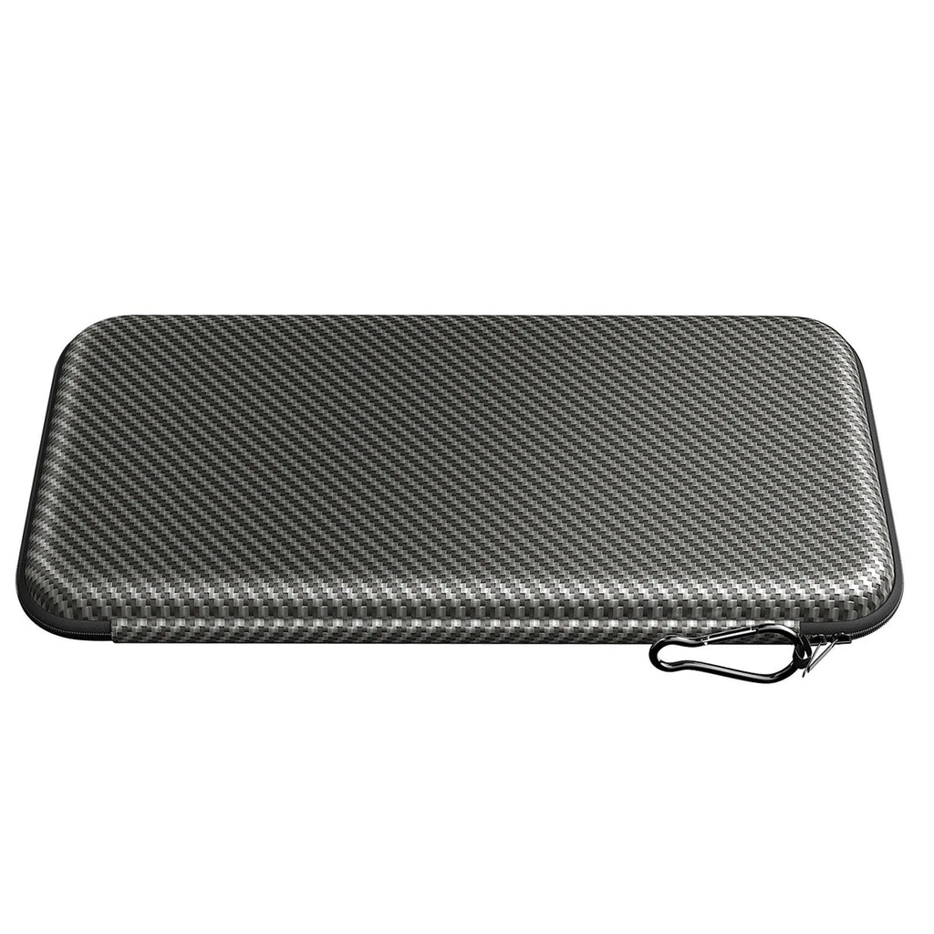 Silver grey golf double glove storage bag with two accessory brackets and carrying handle