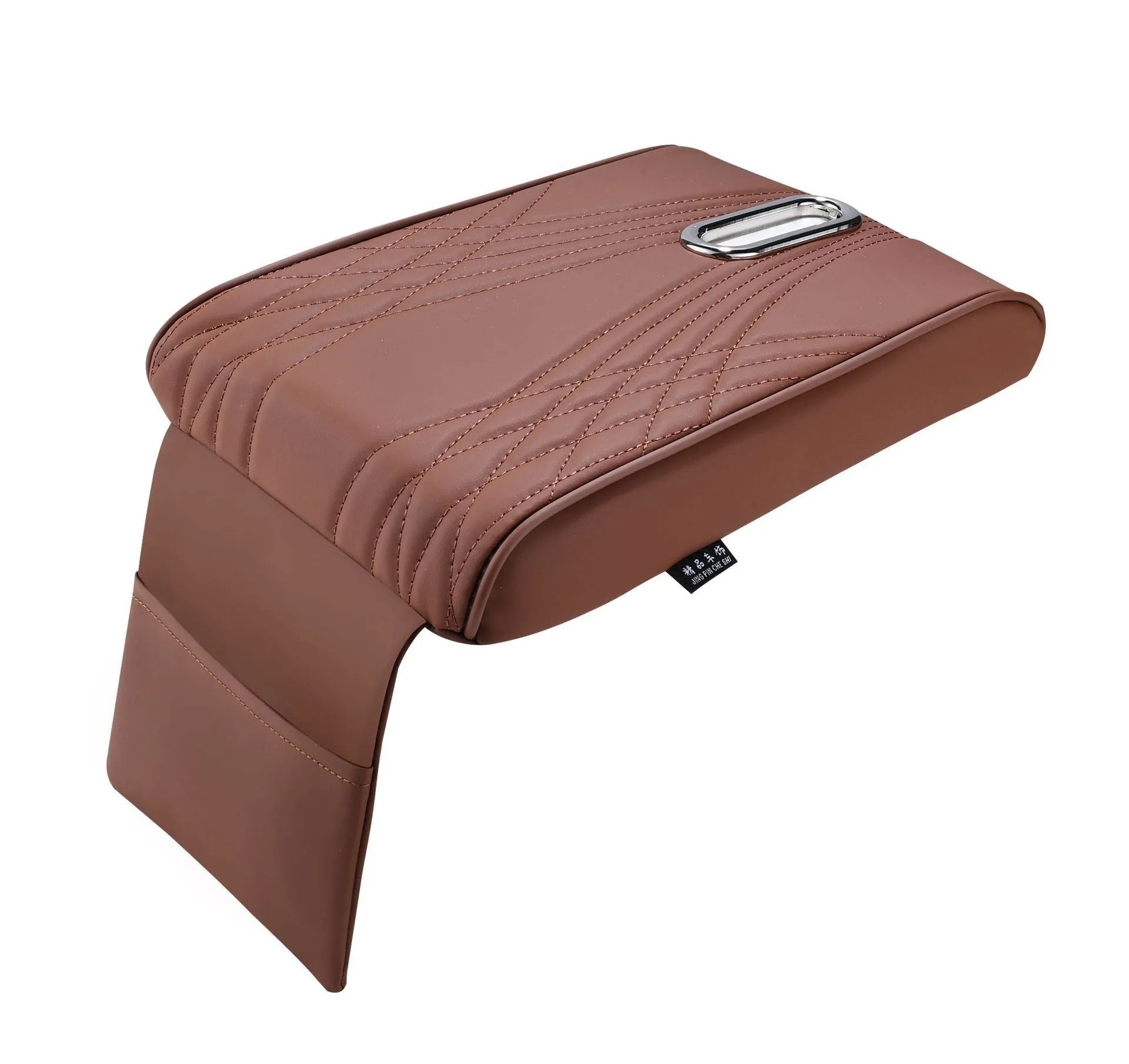 Leather automobile armrest box cover with angel pattern tissue storage in black large size